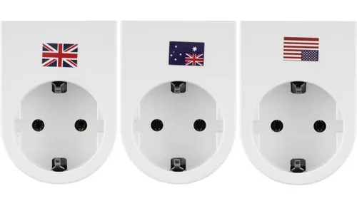 REV TRAVELER Reiseadapter, Steckdosenadapter, 3x Reisestecker (USA, UK, AUS,