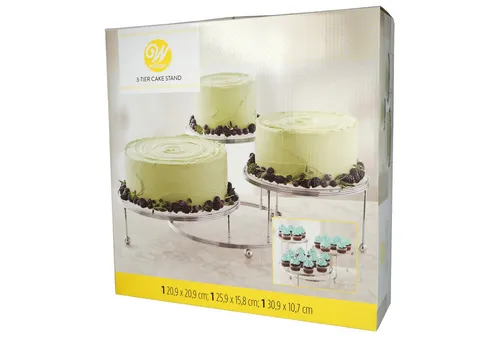 Wilton Torten Ständer Cakes 'n More 3-teilig in silber von Wilton
