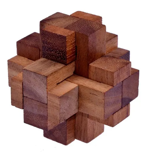 Logoplay Holzspiele Spiel, Teufelsknoten G173 – 3D Puzzle aus Holz mit 12 Bausteinen KnobelspielHolzspielzeug