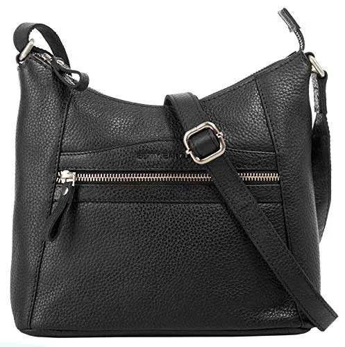 Umhängetasche BETTY BARCLAY aus echtem Leder - Elegante Umhängetasche aus 100% Rindleder, ideal für Alltag und Freizeit. Mit verstellbarem Schulterriemen, mehreren Fächern und handgepäcktauglich. Maße: 29cm x 21cm x 10cm.