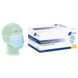 Meditrade Suavel® Protec medizinischer Einmalmundschutz 80-901 , 1 Packung = 50 Stück, Farbe: blau