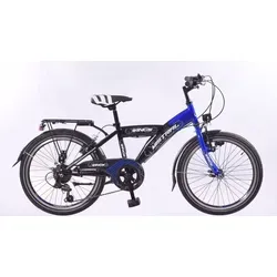 T&Y Trade Cityrad 24 Zoll Kinderfahrrad MISTRAL BLAU - Robustes 24 Zoll Kinderfahrrad mit 6-Gang Shimano Kettenschaltung, ideal für Ausflüge und alltägliche Fahrten, ausgestattet mit STVO Licht und Gepäckträger.