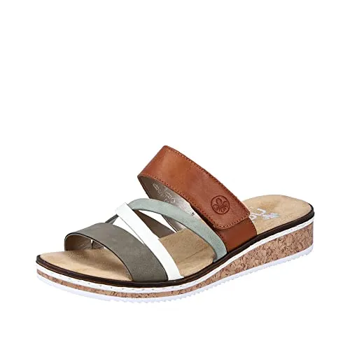 Rieker Damen Sandalen V3652 - Wanderschuhe mit weicher Decksohle und bequemem Keilabsatz, ideal für lange Sommertage im Freien.