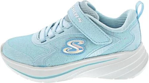 Skechers Wave 92 303557L/LTBL Mädchen Slipper mit Klettverschluss - Slipper & Mokassins für Mädchen, mit weicher Decksohle und flexibler Laufsohle für höchsten Tragekomfort und Leichtigkeit.