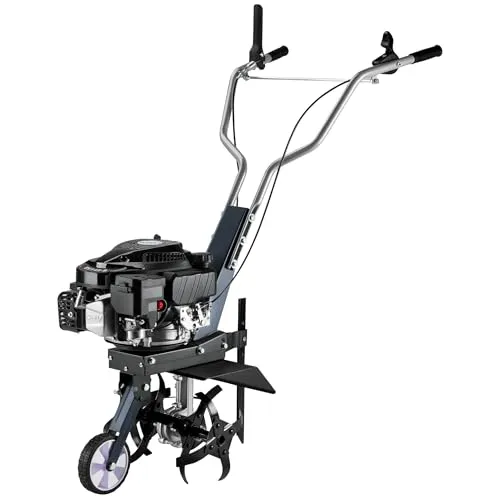 Wiltec Benzin Bodenhacke 36 cm Arbeitsbreite, Gartenhacke mit Motor 144 CCM, Motorhacke 4 Klingen, Bodenfräse mit Antrieb Euro 5, robuste Gartenfräse