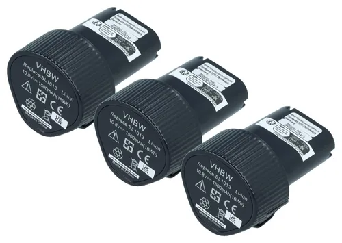 vhbw 3x Akku kompatibel mit Makita Baustellenradio BMR102, BMR101, BMR103, BMR104, BMR103B, DMR102, BMR105, BMR100 Werkzeug (1500 mAh, Li-Ion, 10,8 V)