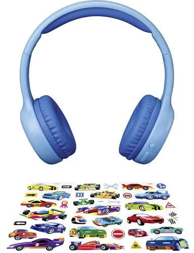 Lenco HPB-110 Kinder Bluetooth-Headset - Robustes Design mit Lautstärkebegrenzung, 20 Stunden Wiedergabe und individuellem Sticker-Set