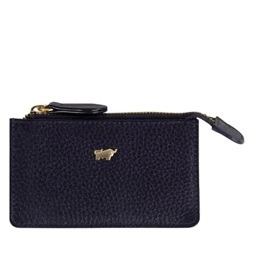 Braun Büffel Geldbörse ASTI blau - Hochwertige Leder Geldbörse in navy, stilvoll und praktisch mit Reißverschluss