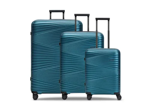 Pactastic Ultra leicht Hartschalen Koffer-Set 3-teilig - Ideal für Reisen - Koffer-Set aus robustem Polypropylen mit TSA-Schloss und 4 Doppelrollen für müheloses Reisen. Leicht und stapelbar, perfekt für Kurztripps und lange Reisen.