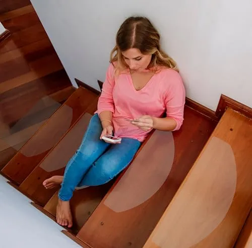 cocofy Stufenmatten XXL transparent 65x25 cm - Stufenmatten für innen, bieten höchsten Rutschschutz und sind sockenfreundlich. Die edle Diamant-Oberfläche sorgt für sicheren Halt und hygienische Reinigung.