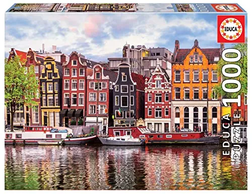Educa Puzzle 9218458 - Dancing Houses, 1000 Teile Puzzle für kreative Köpfe ab 12 Jahren, fördert Konzentration und Geduld