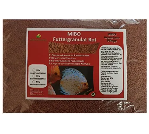 MIBO Hauptfutter Granulat Rot 1000ml / 500g Cichliden Bits für alle Zierfische im Aquarium