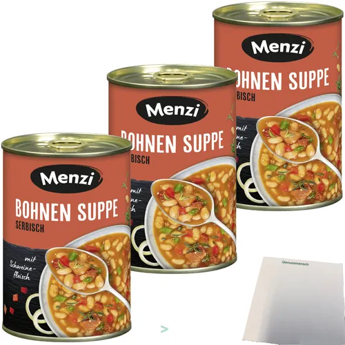 Menzi Serbische Bohnensuppe 3er Pack 3x400ml Dose usy Block