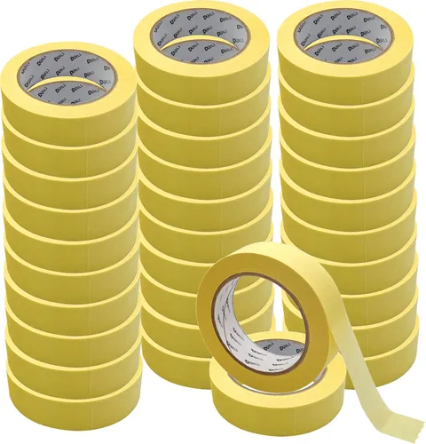 ARLI Kreppband 30 mm x 50 m - 32x Abdeckklebeband für Malerarbeiten - Abklebebänder - 32x Kreppband, ideal für präzise Malerarbeiten, rückstandsfrei und hitzebeständig bis 60°C, leicht abreißbar und geräuscharm abrollbar.