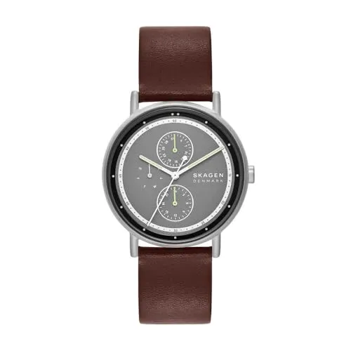 Skagen Signatur Uhr für Herren - Elegante Armbanduhr mit 40-mm-Gehäuse, kratzfestem Mineralglas und präzisem Quarzwerk. Wasserdicht bis 50 m, ideal für den Alltag.