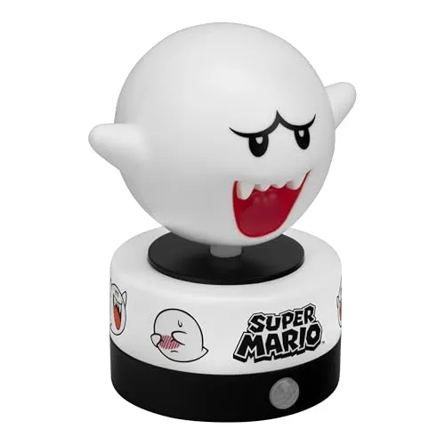 Paladone Super Mario Boo Bewegungsmelder, Raumwächter und Nachtlicht, offiziell lizenzierte LED-Lampe und Sicherheitsalarm von Nintendo für Kinderzimmer, Teenager und Zuhause, Geschenkidee