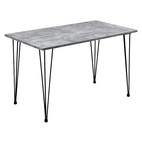 [en.casa] Design Esstisch 'Kiel' 120x70cm - Moderner Küchentisch in Beton-Optik - Eleganter Esszimmertisch mit stilvollen Hairpin-Legs und MDF-Furnier in Beton-Optik. Bietet Platz für bis zu 4 Personen und vereint Design mit Funktionalität.