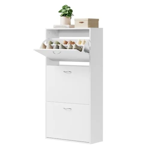 Woltu Schuhschrank mit 3 Regalen für 14-18 Paar Schuhe von WOLTU