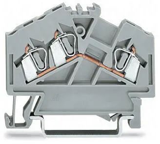 WAGO 280-641 3-Leiter-Durchgangsklemme, 2,5 mm², grau