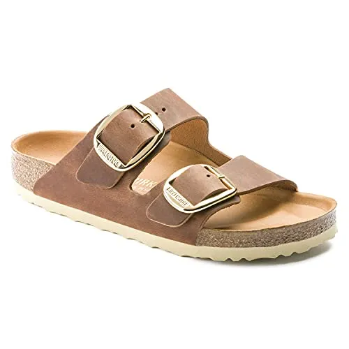 BIRKENSTOCK Pantoffeln Arizona Big Buckle in Braun, Größe 38 - Pantoletten mit großem Schnallen-Design, ideal für Komfort und Stil im Alltag. Verfügbar in Damengröße 38, perfekt für jeden Anlass.