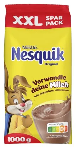 Nestlé Nesquik Original kakaohaltiges Getränkepulver, ideal für Milchshakes & heiße Getränke, 1er Pack (1 x 1kg)