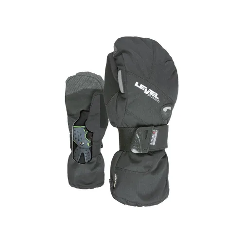 Level Half Pipe Mitten Gore-tex black (01) 8,5 - Skihandschuh für Herren, wasserdicht und atmungsaktiv dank Gore-Tex-Technologie, ideal für kalte Pistenbedingungen mit praktischen Features wie Sturmleine und herausnehmbarem Futter.