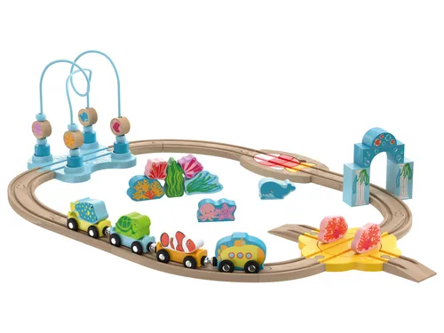 lupilu® Holz Eisenbahnset »Montessori-Set / Unterwasserwelt« (Unterwasserwelt)