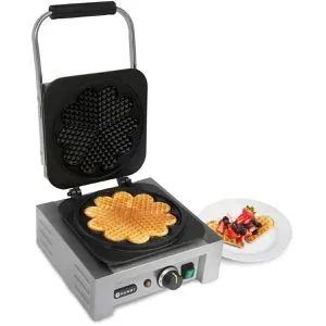 Hendi Waffeleisen 'Herz' - Waffeleisen in Herzform mit 5 Teilen, antihaftbeschichtet und ideal für leckere Waffeln. Thermostatische Temperaturregelung für perfekte Ergebnisse.