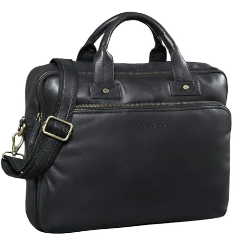 Produktbild STILORD große Ledertasche schwarz