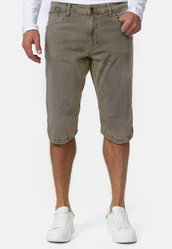 Indicode Herren Jaspar Jeans Shorts | Lässige Used Look Herrenshorts für den Sommer Lt Grey - Herren-Shorts aus elastischem Denim, knielang und mit coolem Used Look. Ideal für warme Tage, bietet Komfort und modernen Style.