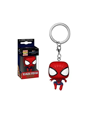 Funko Pop! Keychain: Spiderman No Way Home - Leaping Spider-Man - Chibi Figuren - Hochwertiger Vinyl-Schlüsselanhänger, ideal für Sammler und ein perfektes Geschenk für Spiderman-Fans.