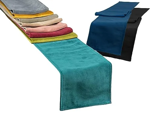 beties Samt&Sonders Tischläufer Admiral-blau 40x220 cm - Eleganter Tischläufer aus hochwertigem Samt, umweltfreundlich ohne PFC, waschbar bei 30°C und in verschiedenen Längen und Farben erhältlich – ideal für stilvolle Tischdekoration.