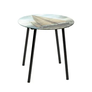 HAKU Möbel Beistelltisch Glas schwarz 40x40 cm