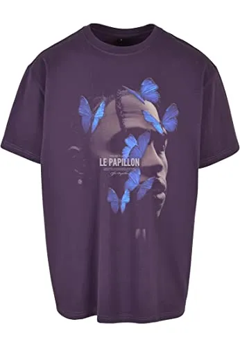 Mister Tee Herren T-Shirt Le Papillon Oversize Tee purplenight XL - Stylisches Oversize T-Shirt für Herren in purplenight, ideal für einen lässigen Look und optimalen Tragekomfort.