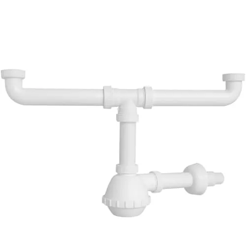 Schläfer 4395302 | Platzsparender Universal-Flachkolben-Siphon für 2-Becken 1