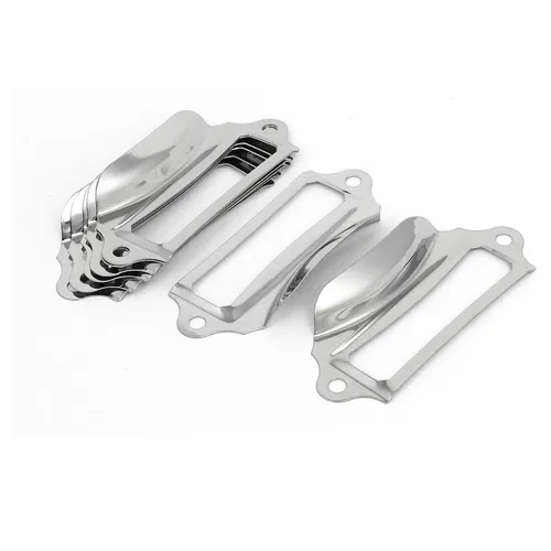 Etikettenhalter Griffe Etikettenrahmen Schubladenknöpfe Silbrig 69x29mm 8