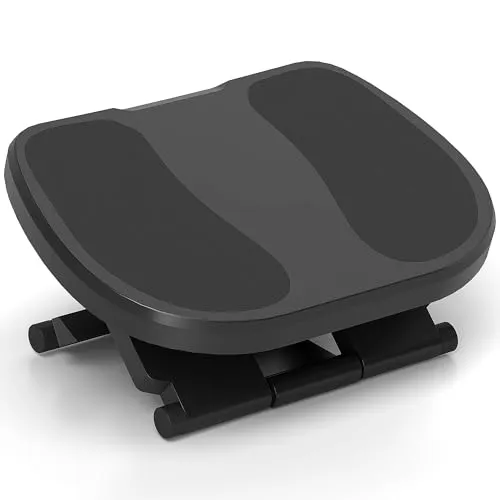 HOMCOM Fußstütze Schreibtisch - Ergonomische 3-stufig höhenverstellbare Fußbank für Homeoffice - Fußauflagen mit 3 Höhenstufen und Kippplattform für bessere Haltung und Durchblutung. Rutschfeste Füße sorgen für Stabilität. Kompakt und platzsparend, ideal fürs Büro oder Zuhause.