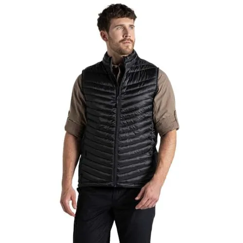 Craghoppers Unisex Expert Expolite Thermal Vest Bodywarmer, Schwarz, L - Funktionsjacke mit wasser- und windabweisendem EcoShield DWR Finish, ideal für Outdoor-Aktivitäten. Praktische Innentaschen mit RFID-Schutz und kompaktes Verstauen in der Vordertasche.