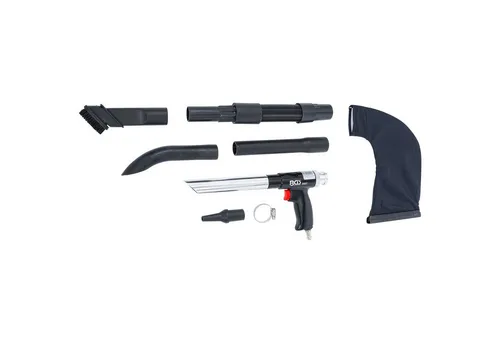 BGS 3337 Druckluft-Saug- / Blaspistole - Multifunktionale Druckluftpistole für Kfz- und Montage-Betriebe, ideal zum Ausblasen oder Einsaugen mit leichtem Handrad für schnelle Umschaltung. Inklusive 8 Zubehörteilen für flexible Anwendungen.