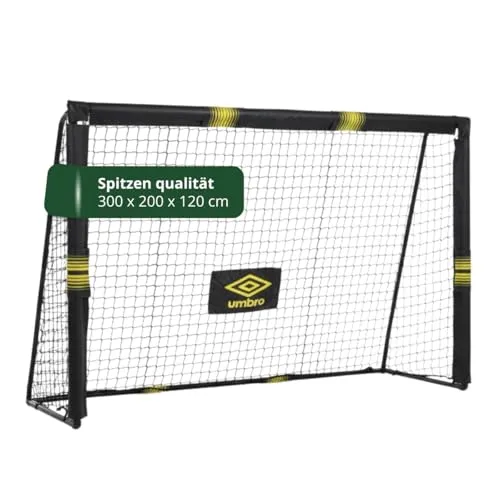 Umbro Fußballtor 300 x 200 x 120 cm - Ideal für den Garten, bietet dieses robuste Fußballtor aus Polyester-Netz stundenlangen Spielspaß für die ganze Familie.