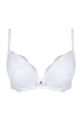 Gossard Damen Plunge BH Superboost Lace Plunge Bra, Weiß, 100C - Funktionsunterwäsche mit verführerischem Plunge-Design und optimalem Halt für ein schönes Dekolleté.