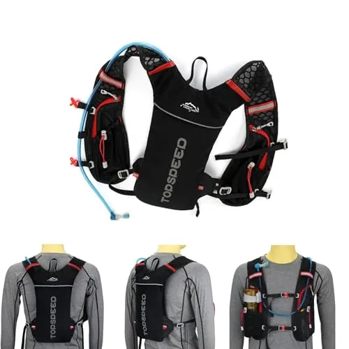 Trinkrucksack Laufrucksack Fahrradrucksack Rucksack Ultraleicht Wasser Trailrunning Outdoor Schwarz (Nur Rucksack)