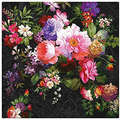 3-lagige Servietten aus Seidenpapier, 33 cm x 33 cm, 20 Stück (Rosen auf Samt)