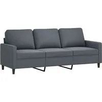 vidaXL 3-Sitzer Sofa Dunkelgrau Samt - Sofas & Couches – Bequemes Loungesofa mit weichem Samtbezug und robustem Metallgestell, ideal zum Entspannen und ein echter Blickfang in jedem Wohnraum.