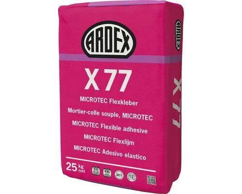 MICROTEC Flexkleber ARDEX X77 25 kg - Fliesenzubehör, flexibler Kleber für hohe Belastungen und ideal für Innen- und Außenanwendungen.
