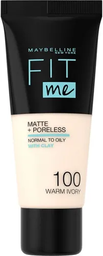 Maybelline Fit Me! Matte + Poreless Make-Up Nr. 100 Warm Ivory Foundation 30ml Flüssige Foundation