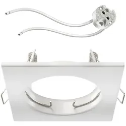 ledscom.de Deckeneinbaurahmen RIR Einbaurahmen weiß matt eckig (LED/Halogen/MR16/50mm) inkl. GU5.3 Fassung