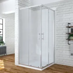 BOURGES Duschkabine 80x80x185 cm mit Schiebetür - Elegante Eckeinstieg Duschkabine aus 6 mm Einscheibensicherheitsglas, platzsparend mit leichtgängigem Schiebetürsystem. Ideal für kleine Bäder und sorgt für einen modernen Look.