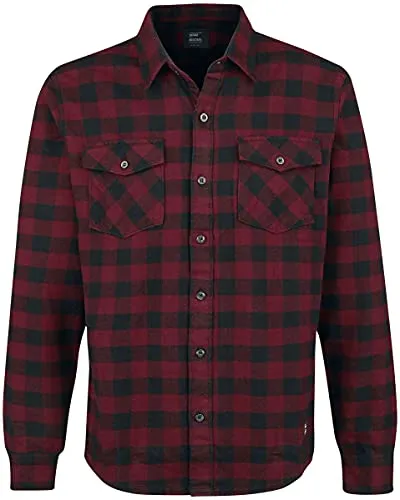 Vintage Industries Harley Hemd, rot, Größe 2XL für Männer - Herren-Freizeithemden, aus hochwertigem Baumwoll-Flanell für optimalen Tragekomfort und lässigen Stil.