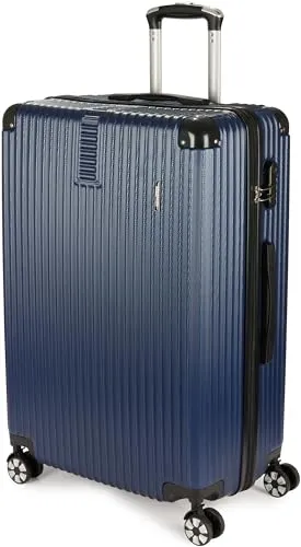 BRUBAKER Hartschalen Reisekoffer London XL - Blau - Koffer mit integriertem Zahlenschloss, 4 hochwertigen Doppelrollen und praktischer Innenaufteilung für effizientes Reisen. Robuste ABS-Hartschale sorgt für Sicherheit und Stil.